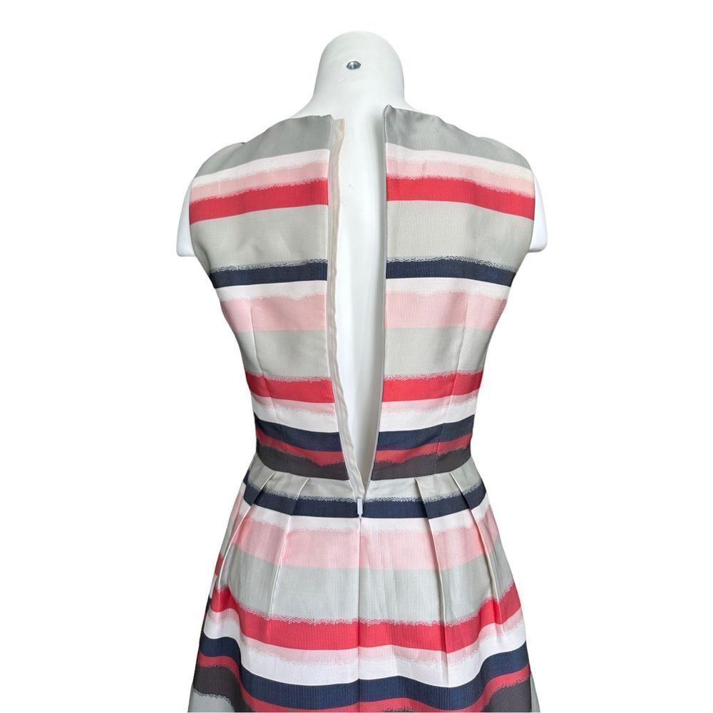 Hugo Boss Women's Striped Sleeveless Dilijana Fit & Flare Midi Dress Size 2 - Picture 4 of 8